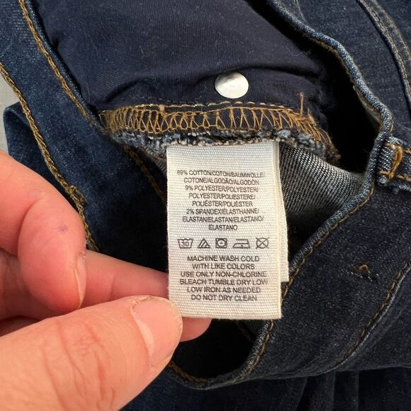 🔥🔥5 for $25🔥🔥Free People Blue Ripped Knee Cropped Dark Wash Skinny Jeans Size 27 - Picture 9 of 12